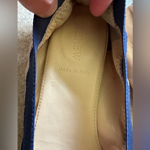 J Crew Red Patent & Tan Leather, With Blue Trim Ballet Flats, Size 8 - Picture 4 of 6